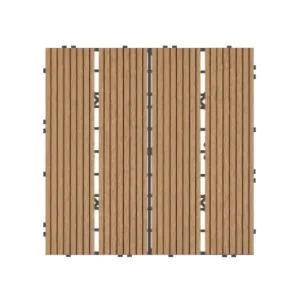 10-Pack Teak Prefinished Pressure Treated Composite Deck Tile T726915626