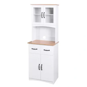 15.75 in. D  23.62 in. W  66.90 in. H Wood Kitchen Pantry Storage Cabinet with Doors, Drawer, Ready to Assemble, White