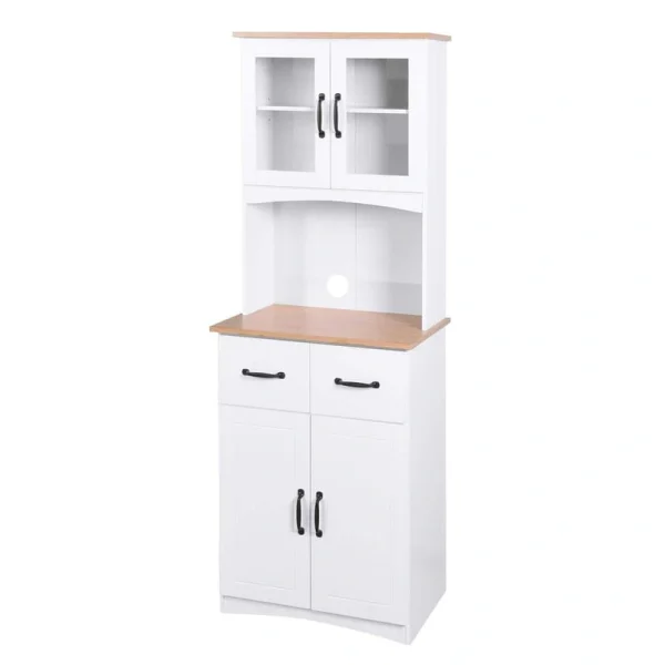 15.75 in. D  23.62 in. W  66.90 in. H Wood Kitchen Pantry Storage Cabinet with Doors, Drawer, Ready to Assemble, White
