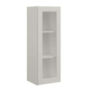 15 in. W x 12 in. D x 42 in. H in Shaker Dove Plywood Ready to Assemble Wall Cabinets with Shelf without Glass