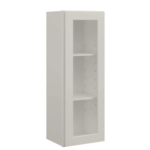 15 in. W x 12 in. D x 42 in. H in Shaker Dove Plywood Ready to Assemble Wall Cabinets with Shelf without Glass
