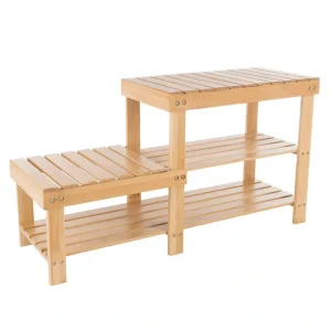 18.25 H 5-Pair 3-Tier Brown Bamboo Shoe Rack T726935620