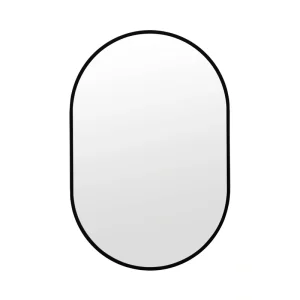 20-in x 30-in Surface Mount Black Mirrored Oval Medicine Cabinet