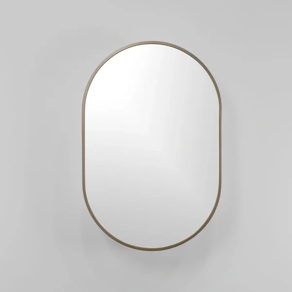 20-in x 30-in Surface Mount Gold Mirrored Oval Medicine Cabinet