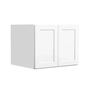 30 in. W. x 24 in. D x 24 in. H in Shaker White Plywood Ready to Assemble Kitchen Wall Cabinets with 2 Doors