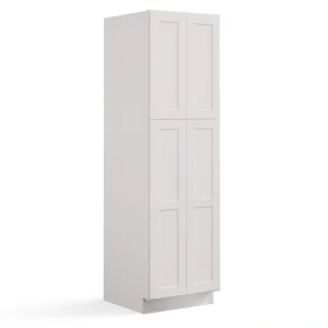 30 in. W x 24 in. D x 96 in. H in Shaker Dove Plywood Ready to Assemble Floor Wall Pantry Kitchen Cabinet