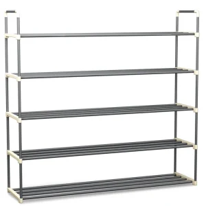 370 H 30-Pair 5-Tier Gray Polymer Shoe Rack T726935645