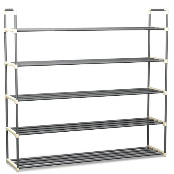 370 H 30-Pair 5-Tier Gray Polymer Shoe Rack T726935645