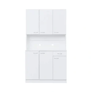 39.37-in W x 15.35-in D x 70.87-in H in White MDF Ready to Assemble Floor Base Kitchen Cabinet with 6-Doors