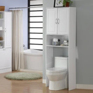 4D Concepts 24.38-in W x 71.5-in H x 11.5-in D White Composite Freestanding Linen Cabinet