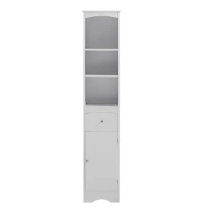 9.1 in. W x 13.4 in. D x 66.9 in. H in WHITE Plywood Ready to Assemble Diagonal Kitchen Cabinet