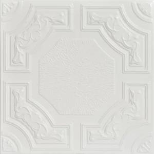 A La Maison Ceilings 1.67-ft x 1.67-ft Evergreen Plain White Polystyrene Surface-mount Ceiling Tile (8-Pack, 21.6-sq ft / Case)
