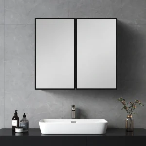 AAZJ AS 30-in x 26-in Surface/Recessed Mount Black Medicine Cabinet