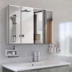 AAZJ AS 36-in x 26-in Surface/Recessed Mount Sliver Mirrored Soft Close Medicine Cabinet