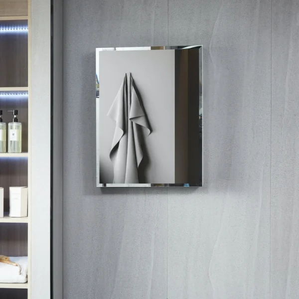 AAZJ KA 19-in x 30-in Surface/Recessed Mount Black Mirrored Soft Close Medicine Cabinet