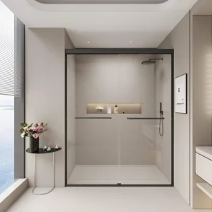 Abruzzo 60 in.W x 72 in.H Double Sliding Semi-frameless Bypass Bathroom Shower Door in Brushed Nickel with 1/4 in.Tempered Glass