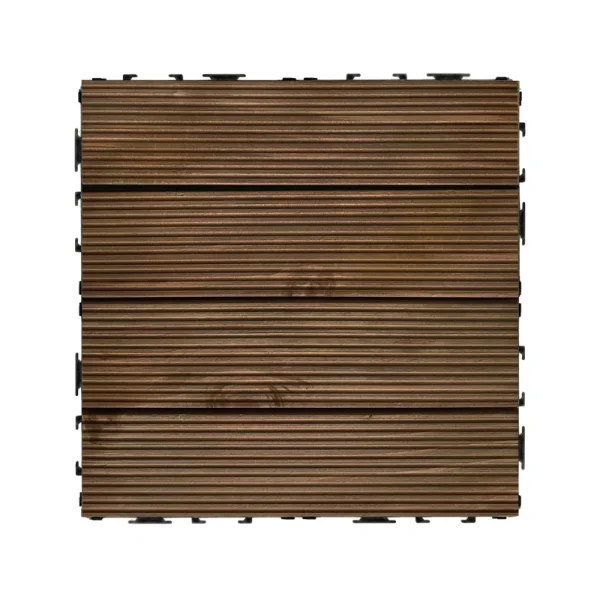Achim 12-in x 12-in 27-Pack Royal Mahogany Unfinished Wood Deck Tile (27-sq ft)