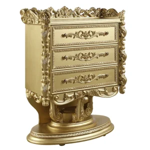 ACME FURNITURE Gold Finish 3-Drawer Accent Chest