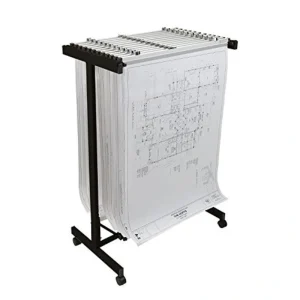AdirOffice Expandable Blueprint Mobile Plan Center, Black