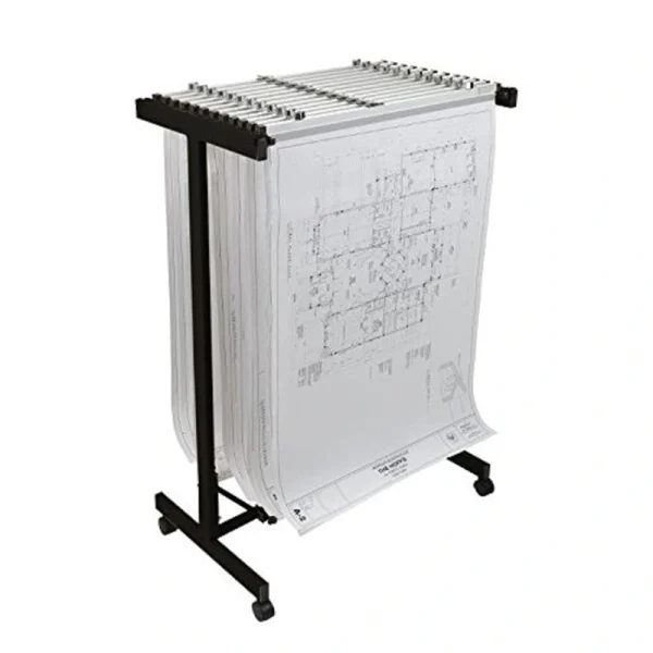 AdirOffice Expandable Blueprint Mobile Plan Center, Black