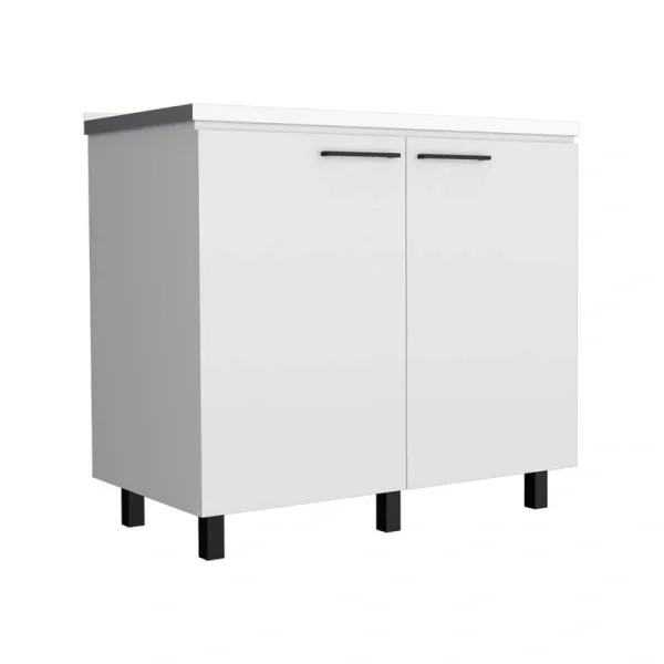 Adrinfly 39.37 in. W x 20.67 in. D x 35.04 in. H Freestanding Utility Base Cabinet with Stainless Steel Countertop and Door