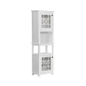 Alaterre Furniture 17-in x 29-in x 12-in White Wood Freestanding Linen Cabinet T726926824