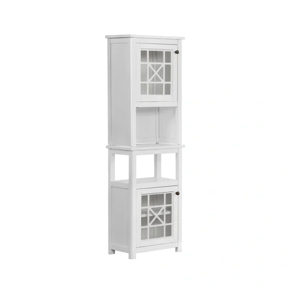 Alaterre Furniture 17-in x 29-in x 12-in White Wood Freestanding Linen Cabinet T726926824