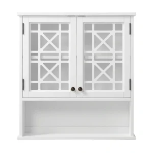 Alaterre Furniture 27-in x 29-in x 8-in White Bathroom Wall Cabinet T726926831