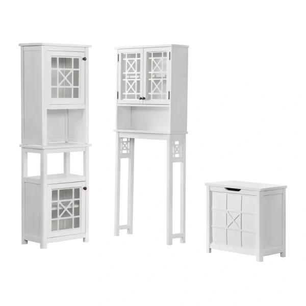 Alaterre Furniture 27-in x 37-in x 8-in White Wood Wall-mount Linen Cabinet T726926825