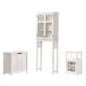 Alaterre Furniture 27-in x 37-in x 8-in White Wood Wall-mount Linen Cabinet T726926827