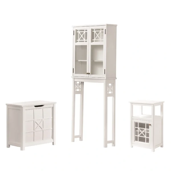 Alaterre Furniture 27-in x 37-in x 8-in White Wood Wall-mount Linen Cabinet T726926827