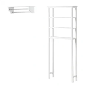 Alaterre Furniture 27-in x 65-in x 8-in White Wood Freestanding Linen Cabinet