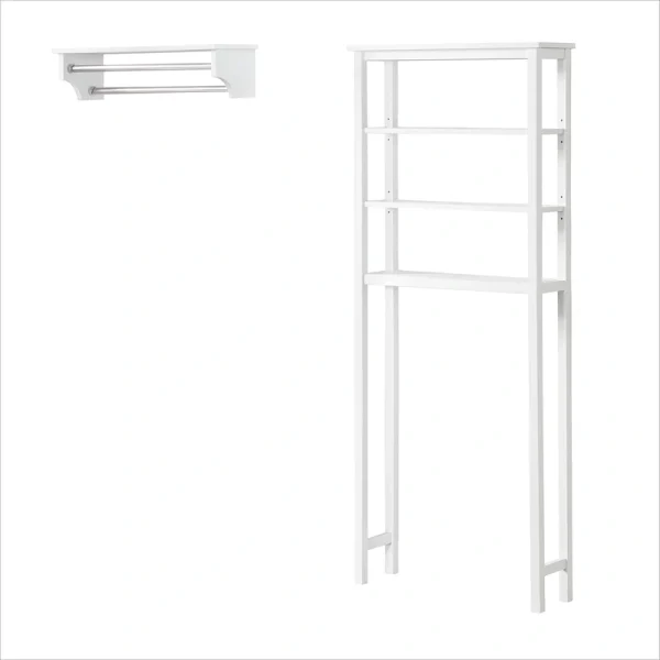 Alaterre Furniture 27-in x 65-in x 8-in White Wood Freestanding Linen Cabinet