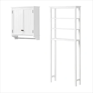 Alaterre Furniture 27-in x 65-in x 8-in White Wood Wall-mount Linen Cabinet