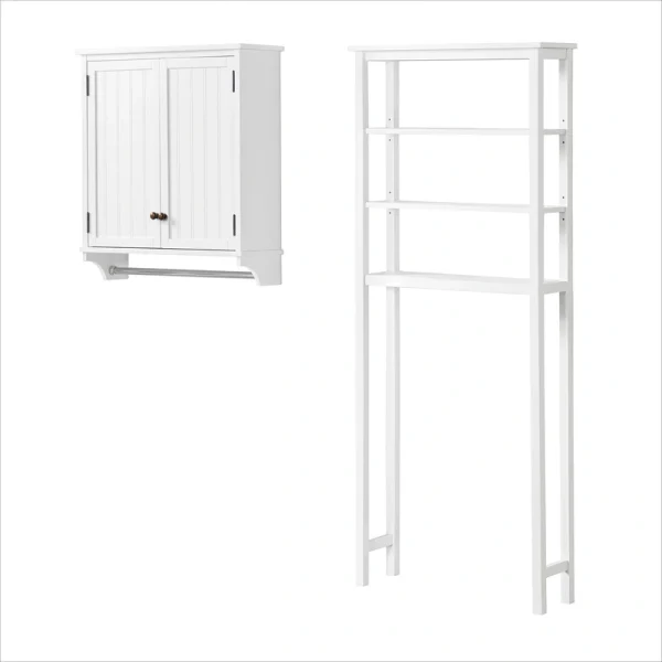 Alaterre Furniture 27-in x 65-in x 8-in White Wood Wall-mount Linen Cabinet