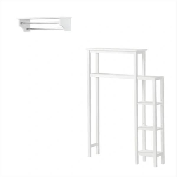 Alaterre Furniture 35-in x 49-in x 9-in White Wood Freestanding Linen Cabinet