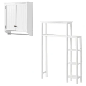 Alaterre Furniture 35-in x 49-in x 9-in White Wood Wall-mount Linen Cabinet