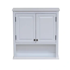Alaterre Furniture Dorset 27-in x 29-in x 9-in White Wood Wall-mount Linen Cabinet