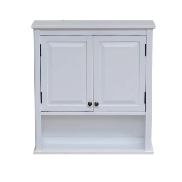 Alaterre Furniture Dorset 27-in x 29-in x 9-in White Wood Wall-mount Linen Cabinet