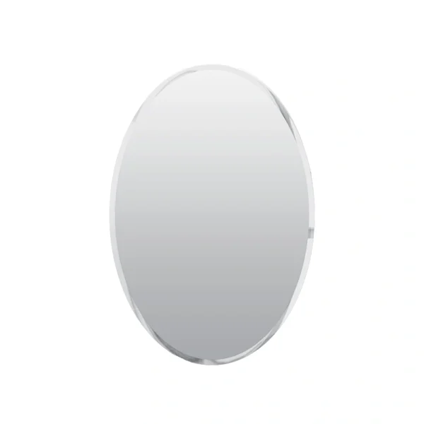 allen + roth 21-in x 31-in Surface Mount Frameless Mirrored Oval Medicine Cabinet
