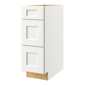 allen + roth Aveley 12-in W x 34.5-in H x 24-in D Linen 3-Drawer Base Fully Assembled Cabinet (Flat Panel Style)