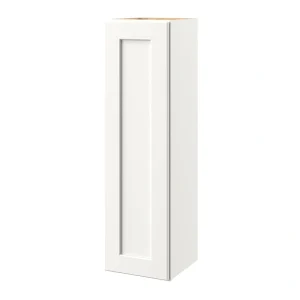allen + roth Aveley 12-in W x 39.125-in H x 12-in D Linen Wall Fully Assembled Cabinet (Flat Panel Shaker Door Style)