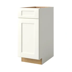 allen + roth Aveley 15-in W x 34.5-in H x 24-in D Linen 1-Drawer Base Fully Assembled Cabinet (Flat Panel Shaker Style)