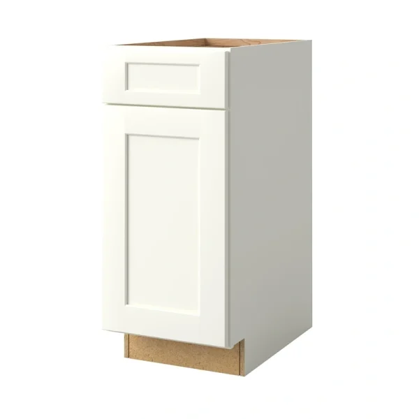allen + roth Aveley 15-in W x 34.5-in H x 24-in D Linen 1-Drawer Base Fully Assembled Cabinet (Flat Panel Shaker Style)