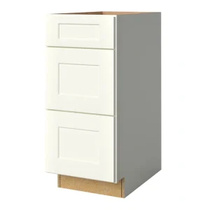 allen + roth Aveley 15-in W x 34.5-in H x 24-in D Linen 3-Drawer Base Fully Assembled Cabinet (Flat Panel Style)