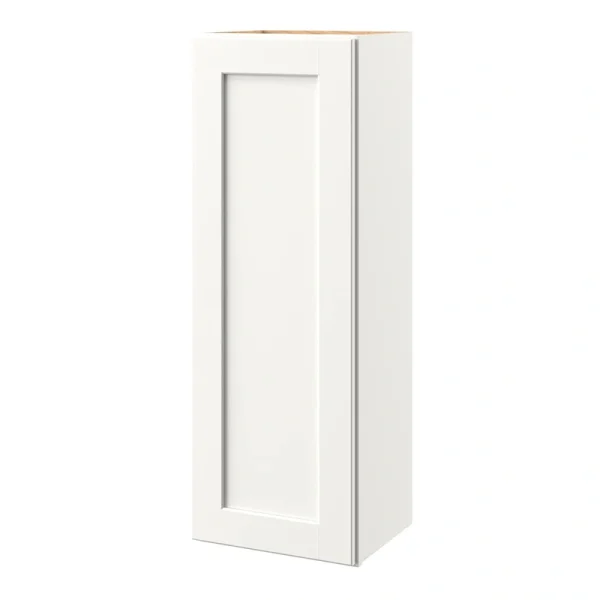 allen + roth Aveley 15-in W x 39.125-in H x 12-in D Linen Wall Fully Assembled Cabinet (Flat Panel Shaker Door Style)