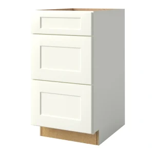allen + roth Aveley 18-in W x 34.5-in H x 24-in D Linen 3-Drawer Base Fully Assembled Cabinet (Flat Panel Style)