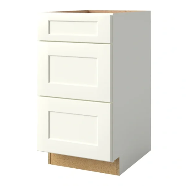 allen + roth Aveley 18-in W x 34.5-in H x 24-in D Linen 3-Drawer Base Fully Assembled Cabinet (Flat Panel Style)