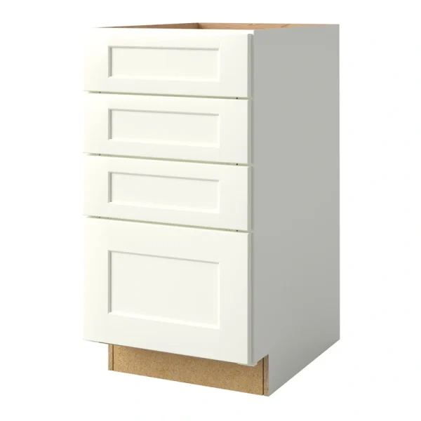 allen + roth Aveley 18-in W x 34.5-in H x 24-in D Linen 4-Drawer Base Fully Assembled Cabinet (Flat Panel Style)