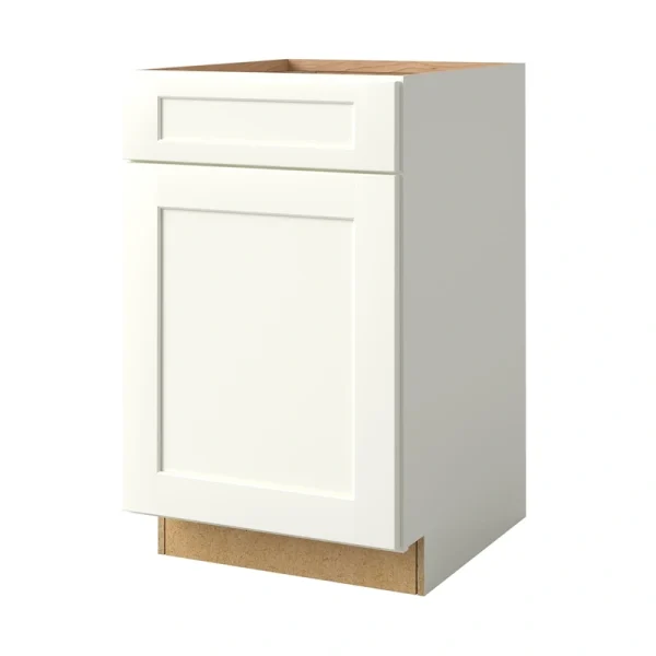 allen + roth Aveley 21-in W x 34.5-in H x 24-in D Linen 1-Drawer Base Fully Assembled Cabinet (Flat Panel Shaker Style)